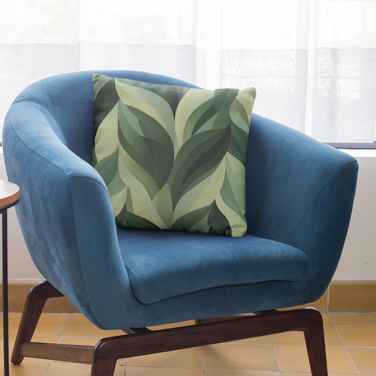Botanical Leaf Print Pillow, Modern Home Decor, Soft Decorative Cushion, Nature-Inspired Accent, Gift for Plant Lovers