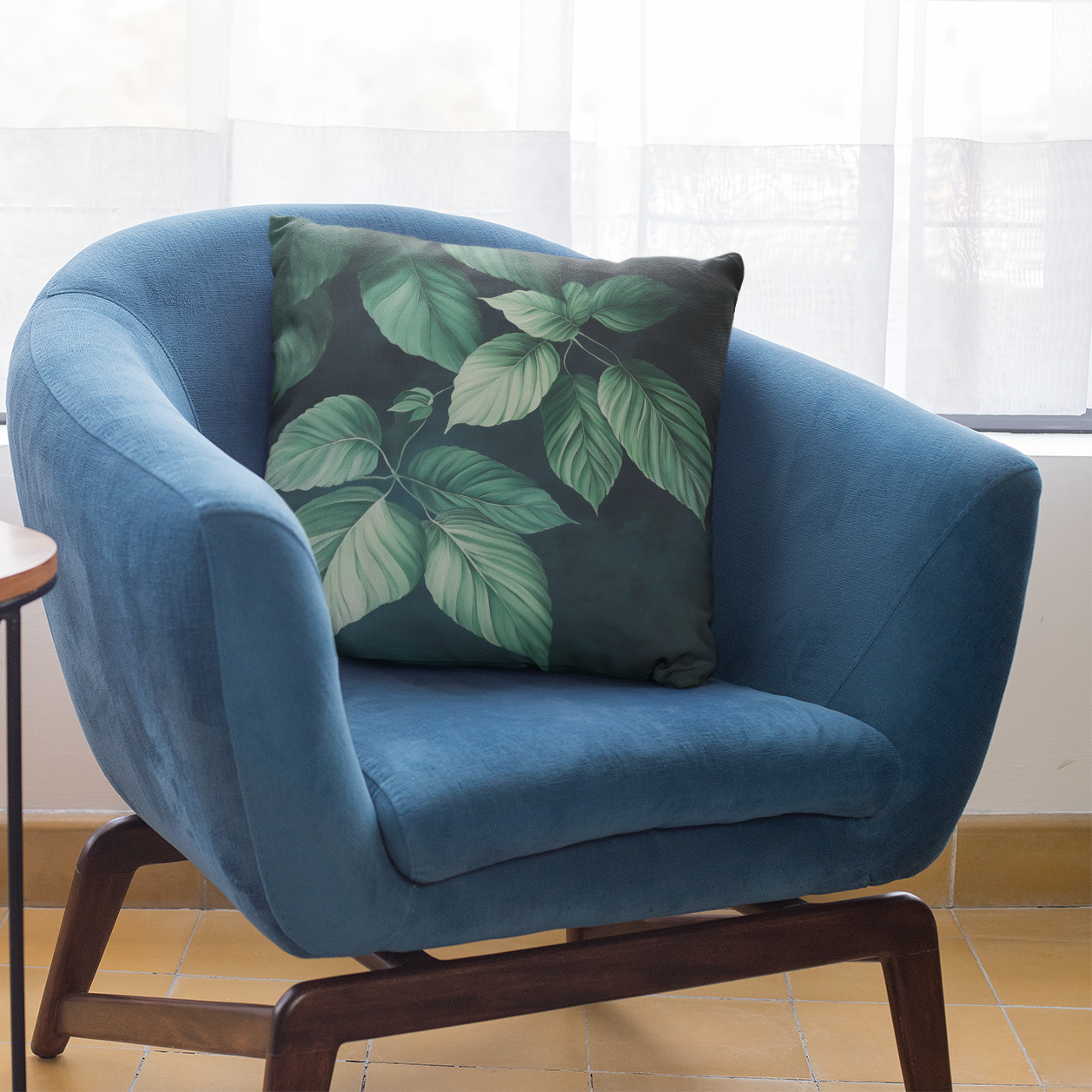 Botanical Leaf Throw Pillow – Nature-Inspired Accent Cushion