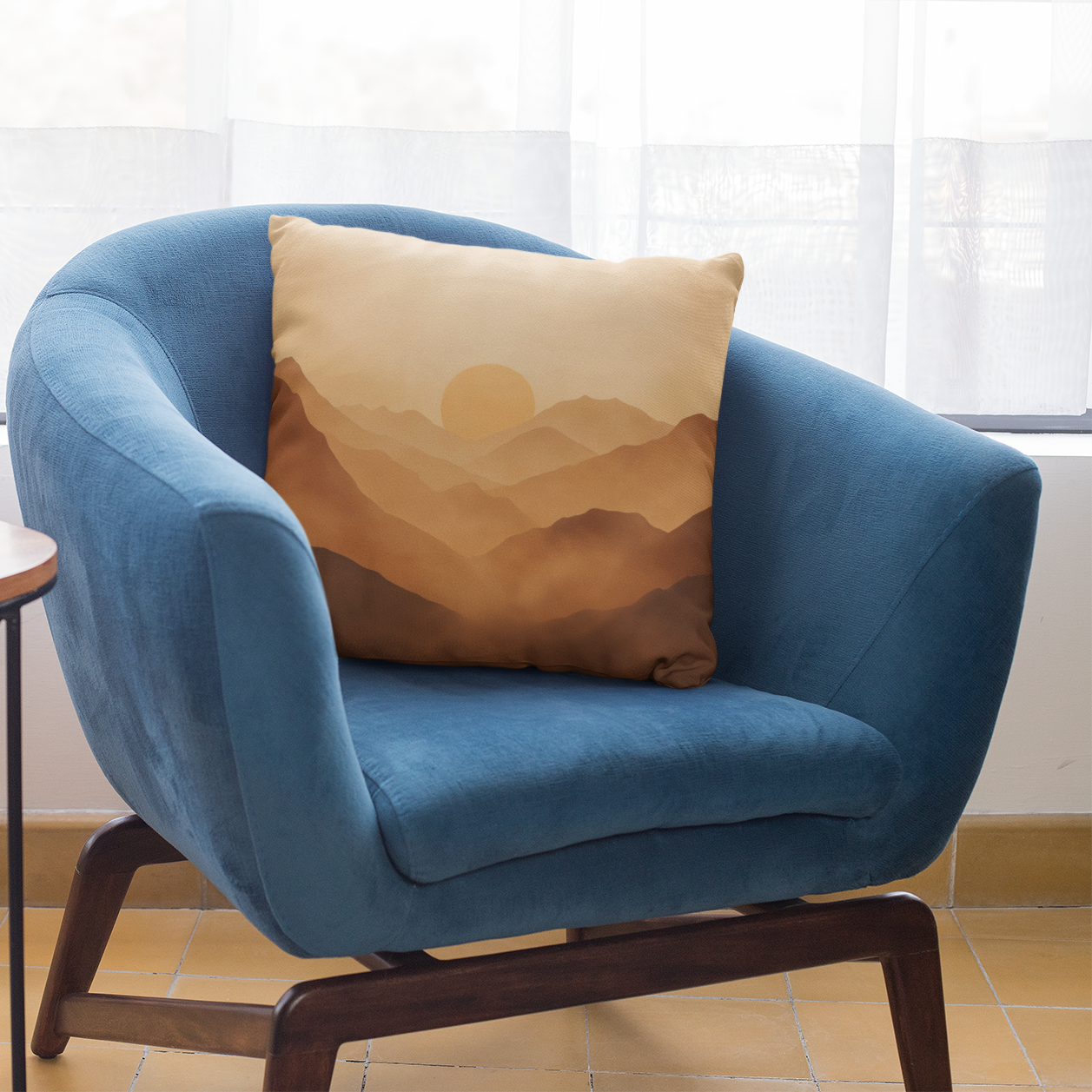 Sunset Landscape Throw Pillow – Nature-Inspired Accent Cushion