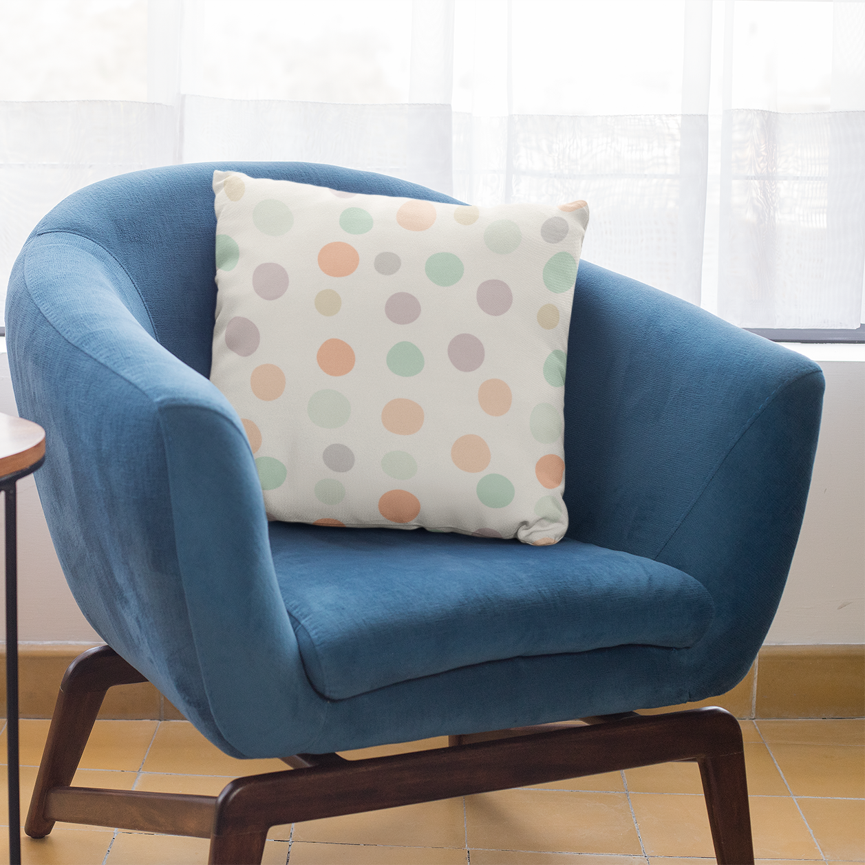 Pastel Polka Dot Throw Pillow – Modern Accent Cushion for Home