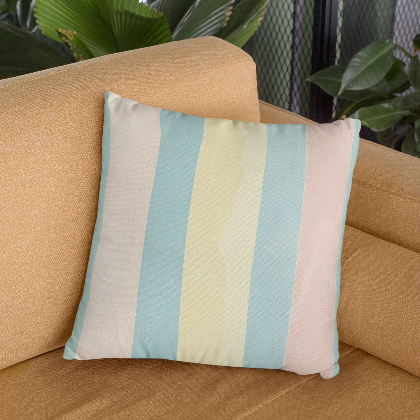 Modern Pastel Striped Throw Pillow – Chic Boho Accent Cushion