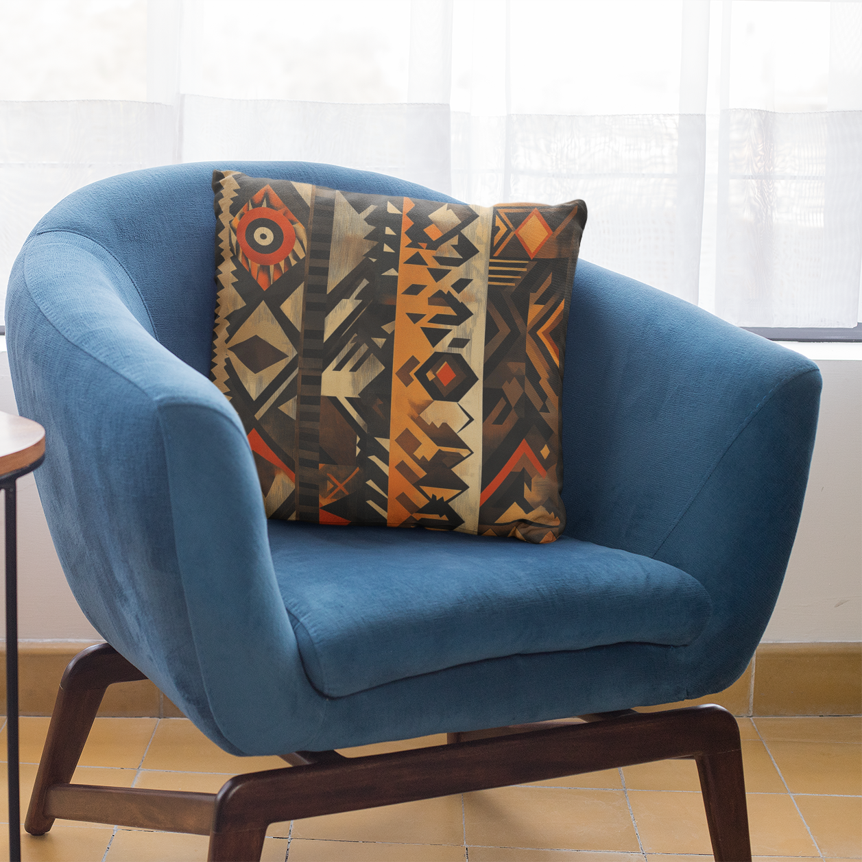 Tribal Pattern Decorative Pillow, Bohemian Home Decor, Couch Cushion, Aztec Throw Pillow, Tribal Art Pillow