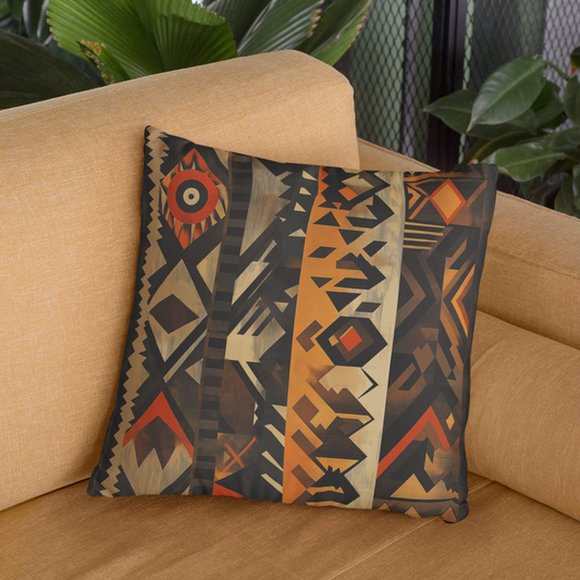 Tribal Pattern Decorative Pillow, Bohemian Home Decor, Couch Cushion, Aztec Throw Pillow, Tribal Art Pillow