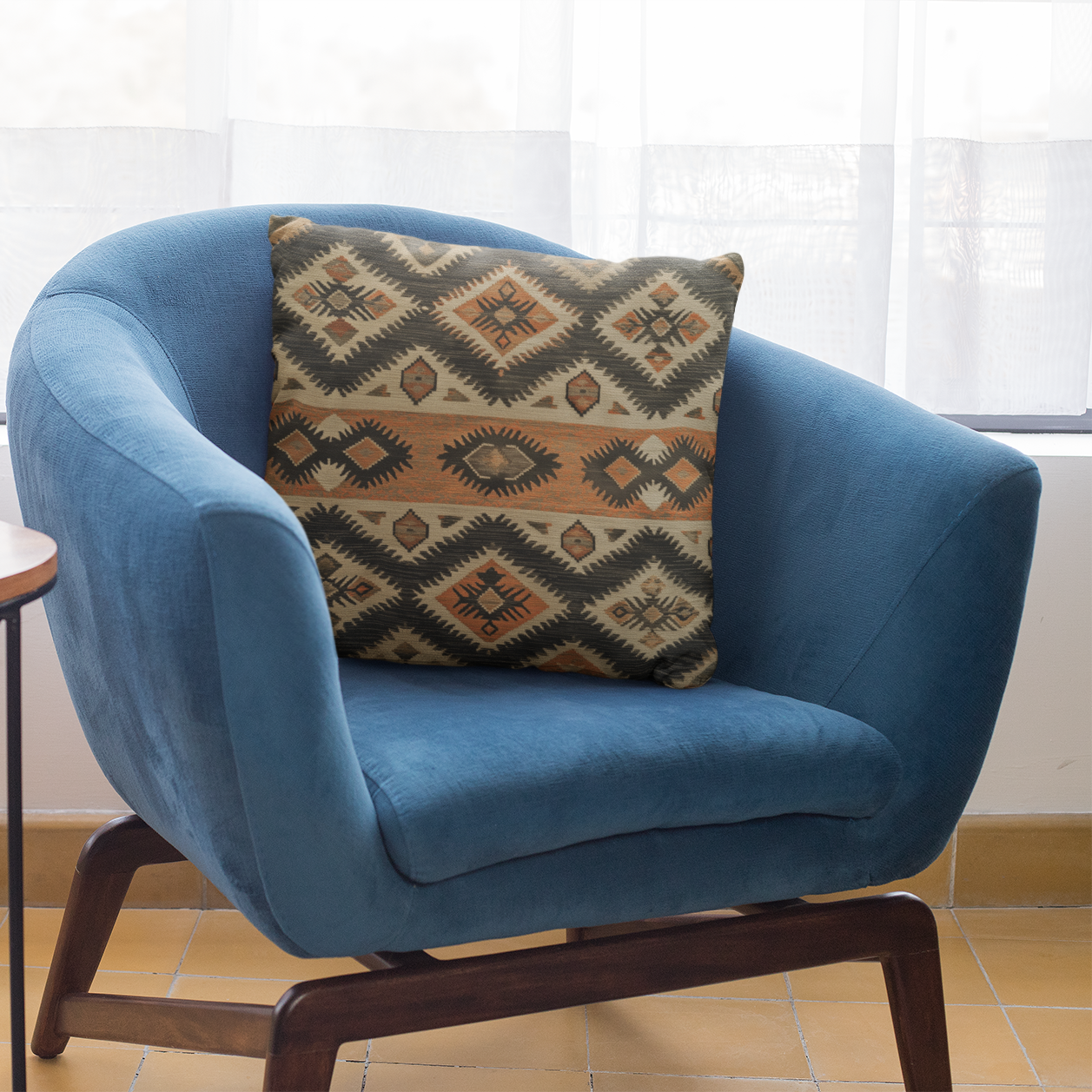 Boho Chic Spun Polyester Square Pillow - Tribal Pattern, Home Decor, Throw Pillow, Couch Cushion, Gift for Home, Cozy Accent