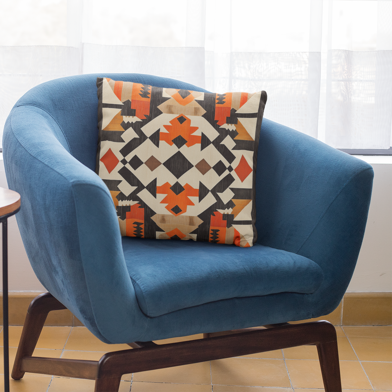 Moroccan-Inspired Throw Pillow – Boho Tribal Geometric Accent Cushion