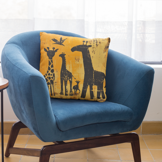 Safari Giraffe Throw Pillow, Animal Decor, Jungle Home Accents, Kids Room Decor, Gift for Animal Lovers