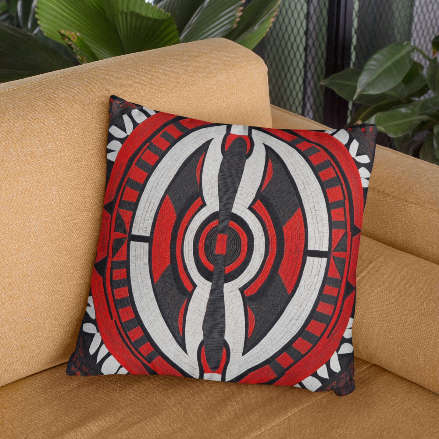 Bold Geometric Throw Pillow – Boho Modern Accent Cushion