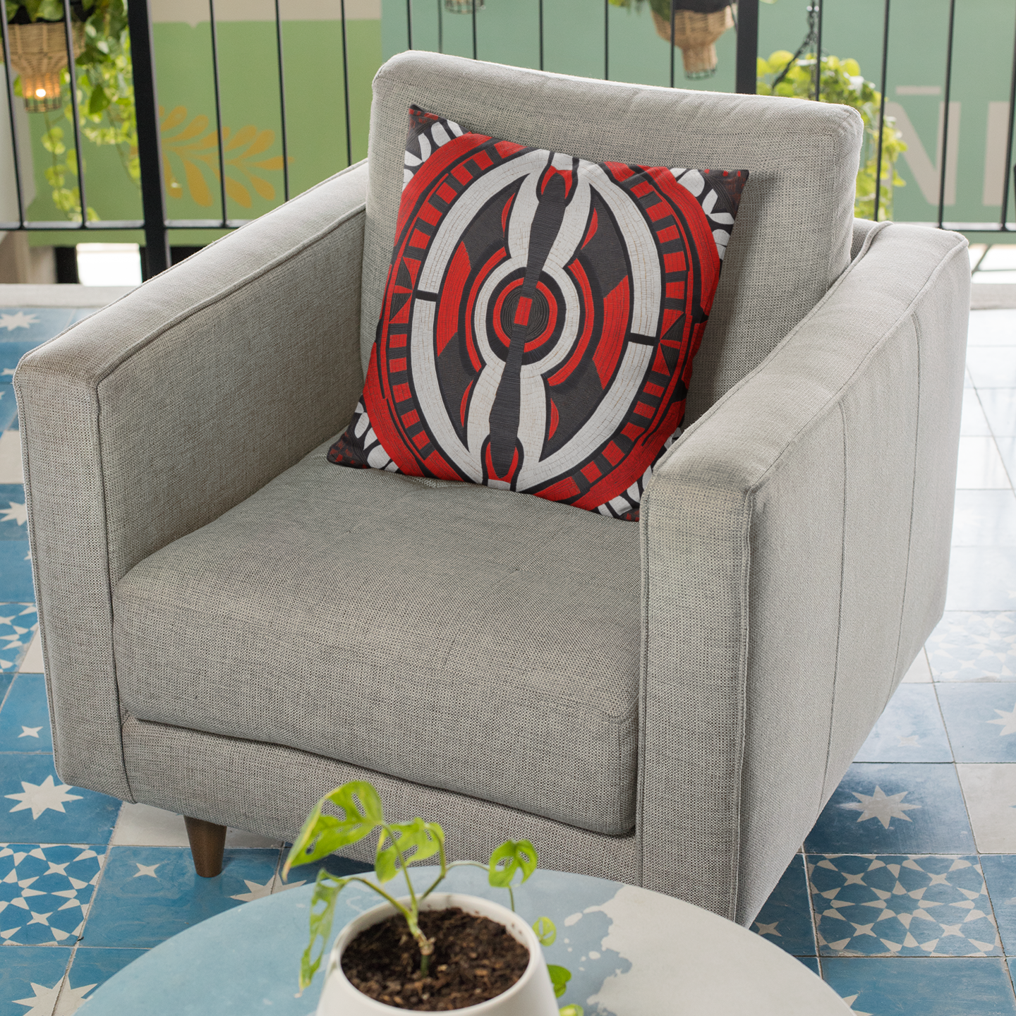 Bold Geometric Throw Pillow – Boho Modern Accent Cushion