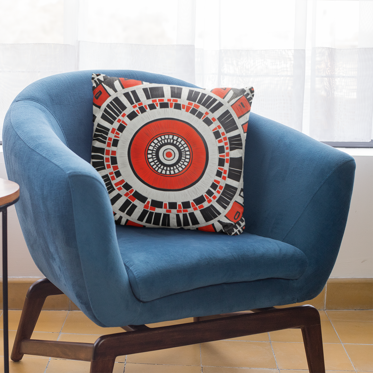 Vibrant Geometric Throw Pillow – Boho Accent Cushion for Living Room