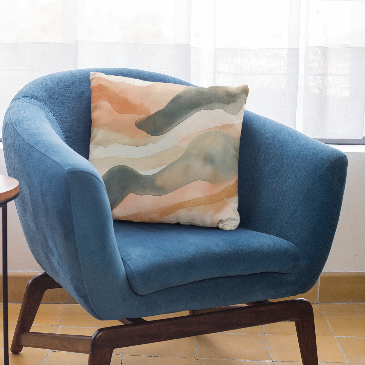 Bohemian Wave Throw Pillow – Modern Abstract Accent Cushion