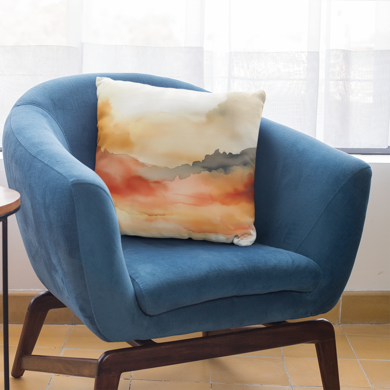 Abstract Watercolor Throw Pillow – Boho Accent Cushion for Home