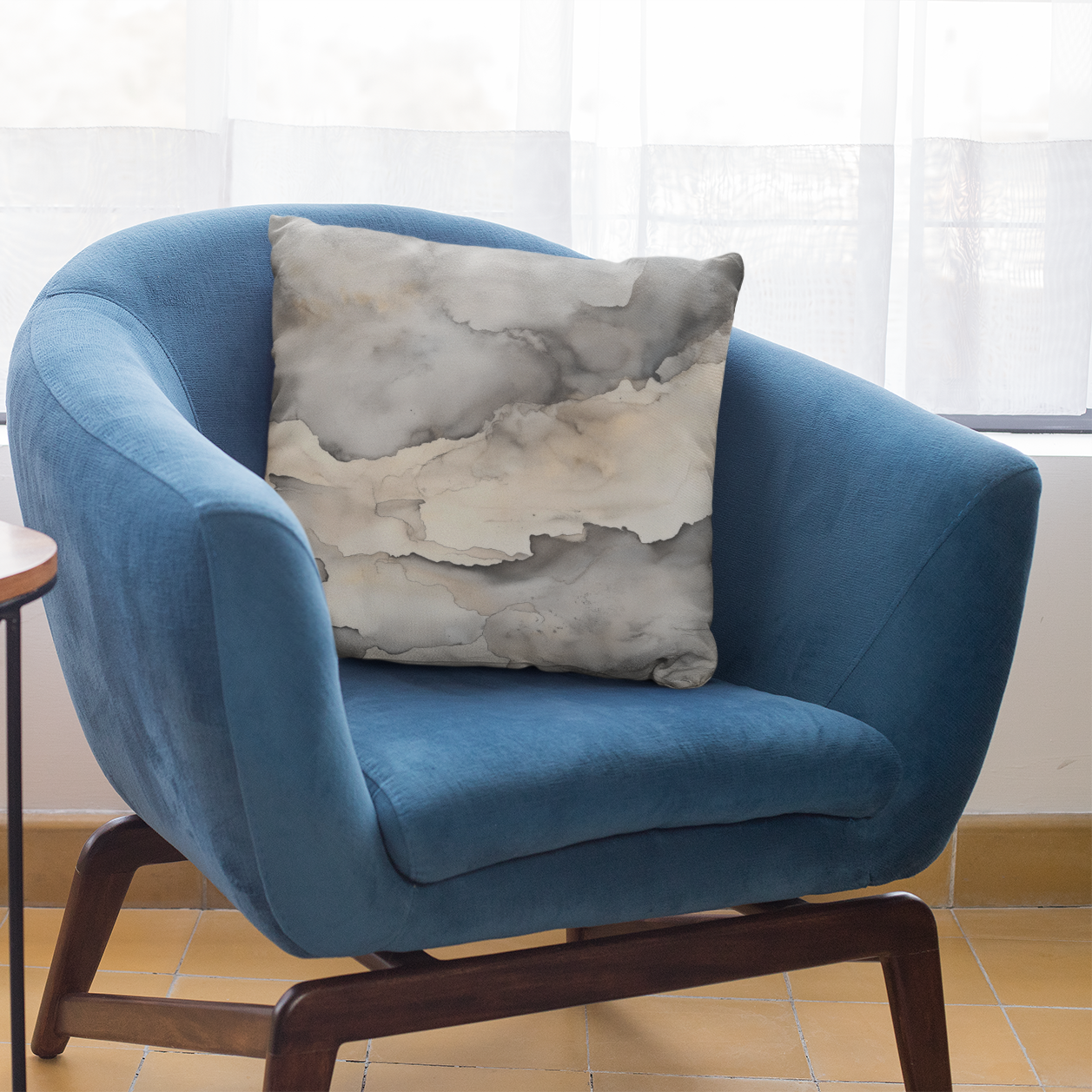 Marble Print Throw Pillow – Modern Cushion for Sofa or Bedroom