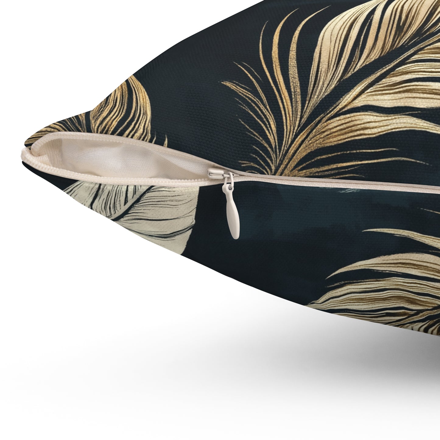 Elegant Feather Throw Pillow – Minimalist Boho Accent Cushion