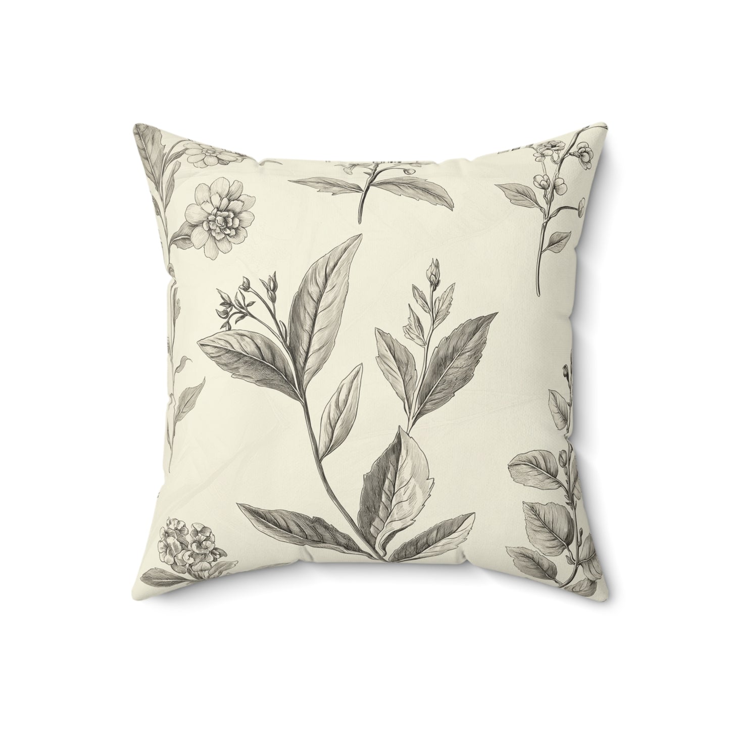 Vintage Botanical Throw Pillow – Elegant Floral Accent Cushion