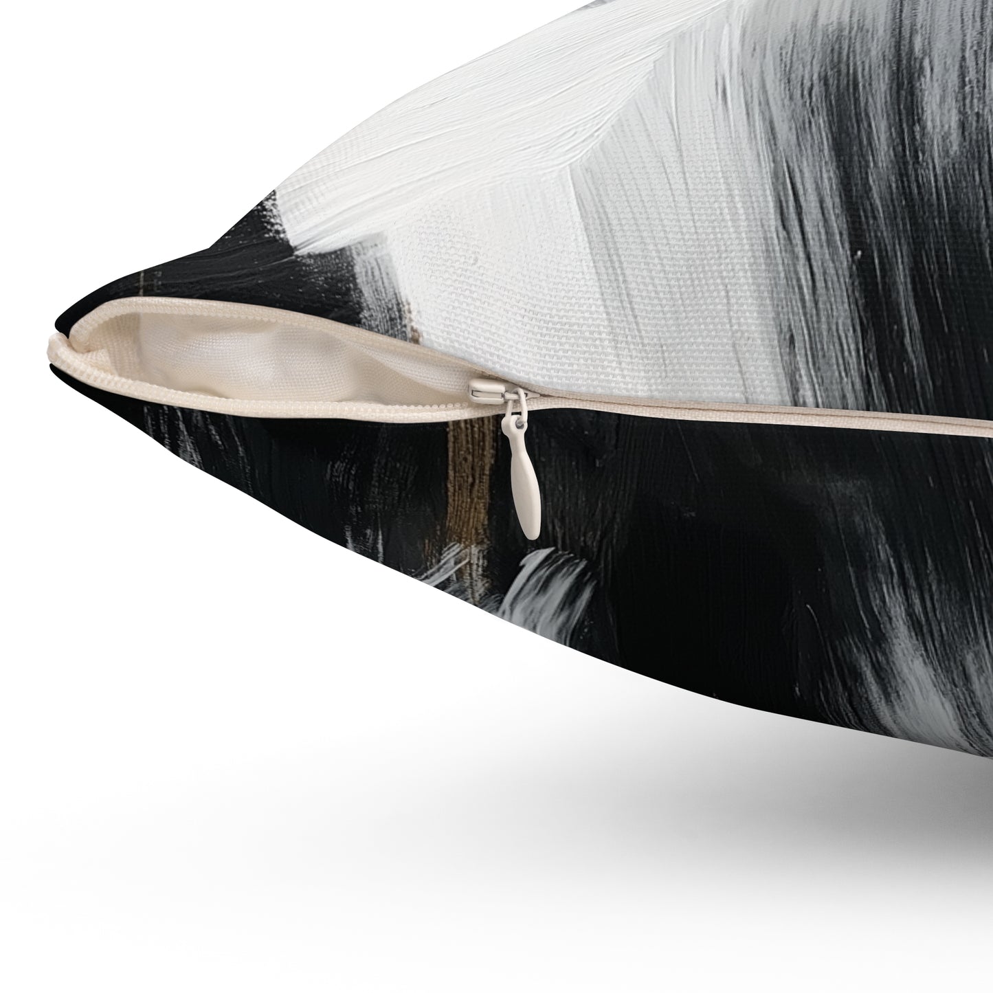 Chic Abstract Throw Pillow – Black, White & Gold Modern Accent Cushion