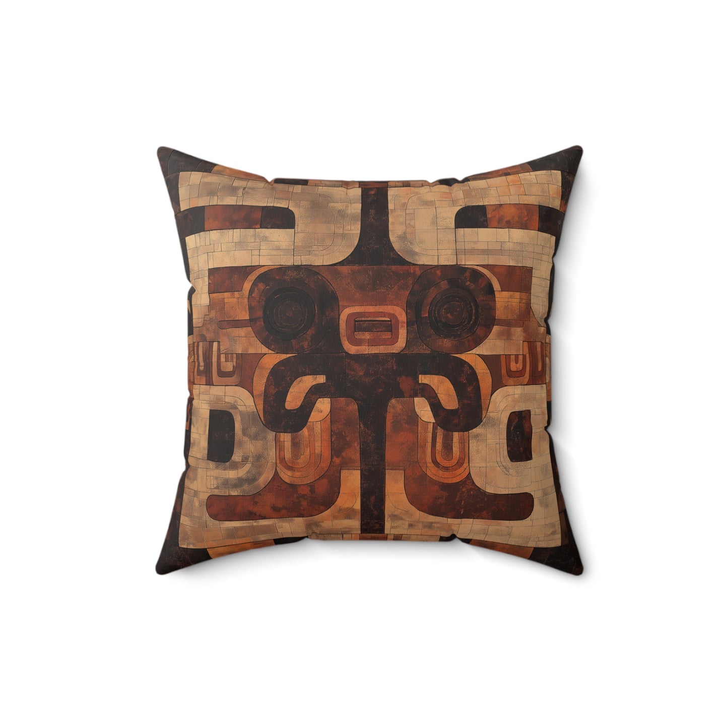 Aztec-Inspired Throw Pillow – Boho Tribal Accent Cushion
