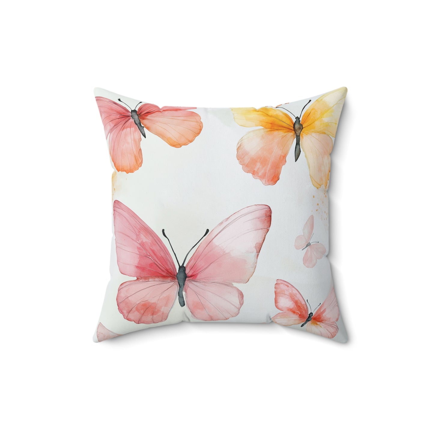 Watercolor Butterfly Throw Pillow – Nature-Inspired Accent Cushion