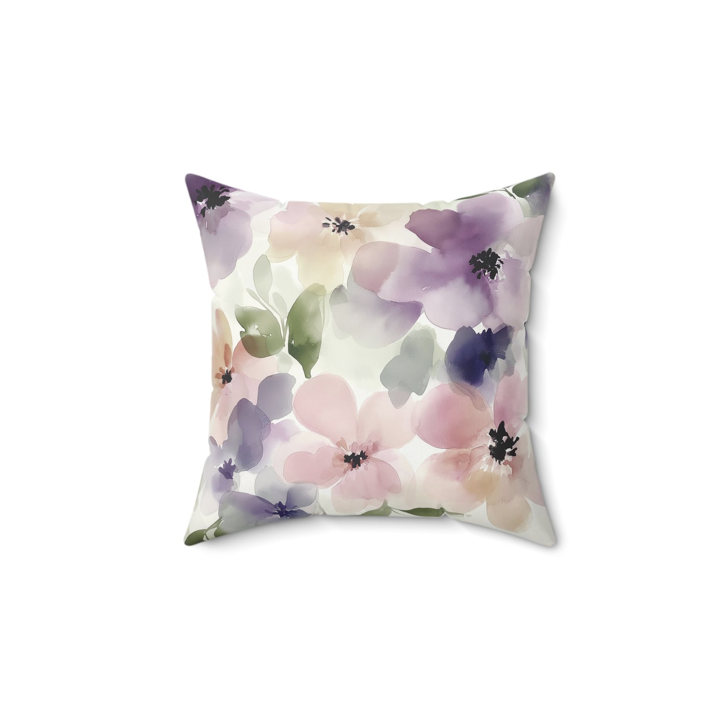 Floral Watercolor Throw Pillow – Soft Modern Accent Cushion
