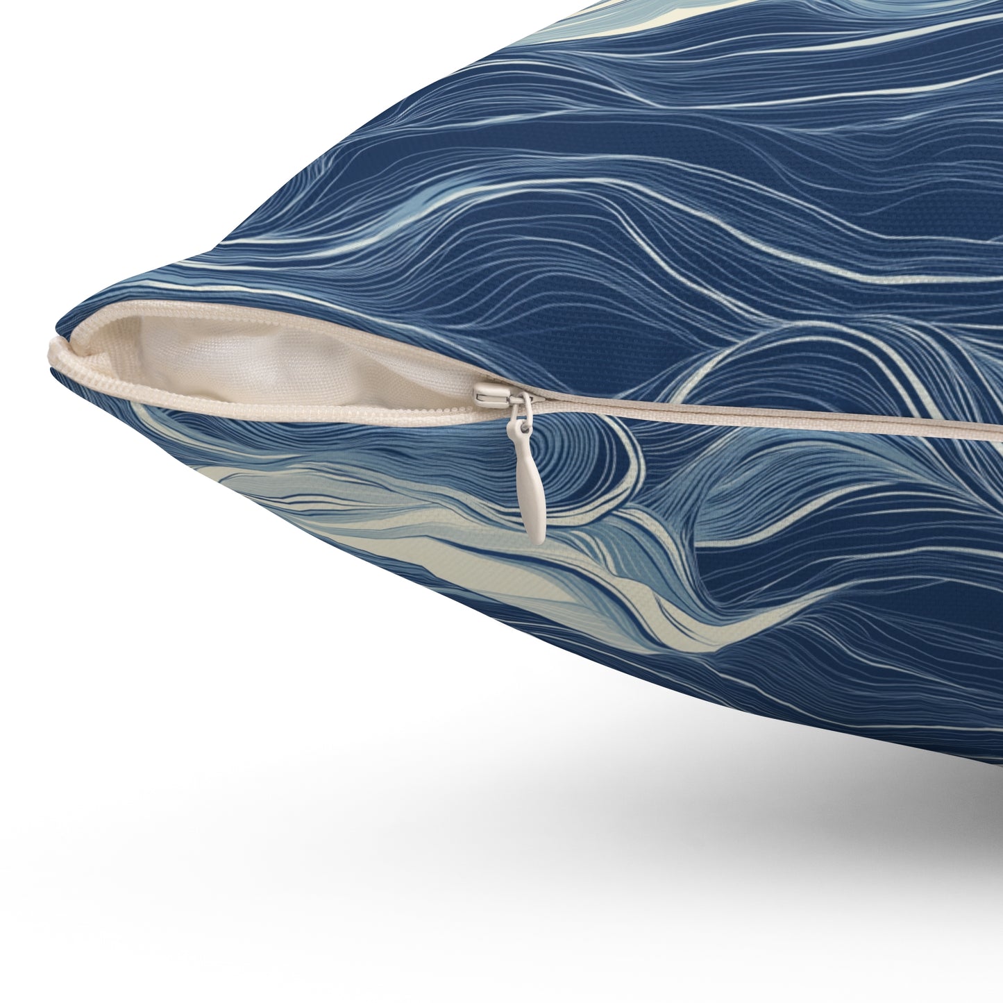 Ocean Wave Decorative Throw Pillow – Coastal Nautical Accent Cushion