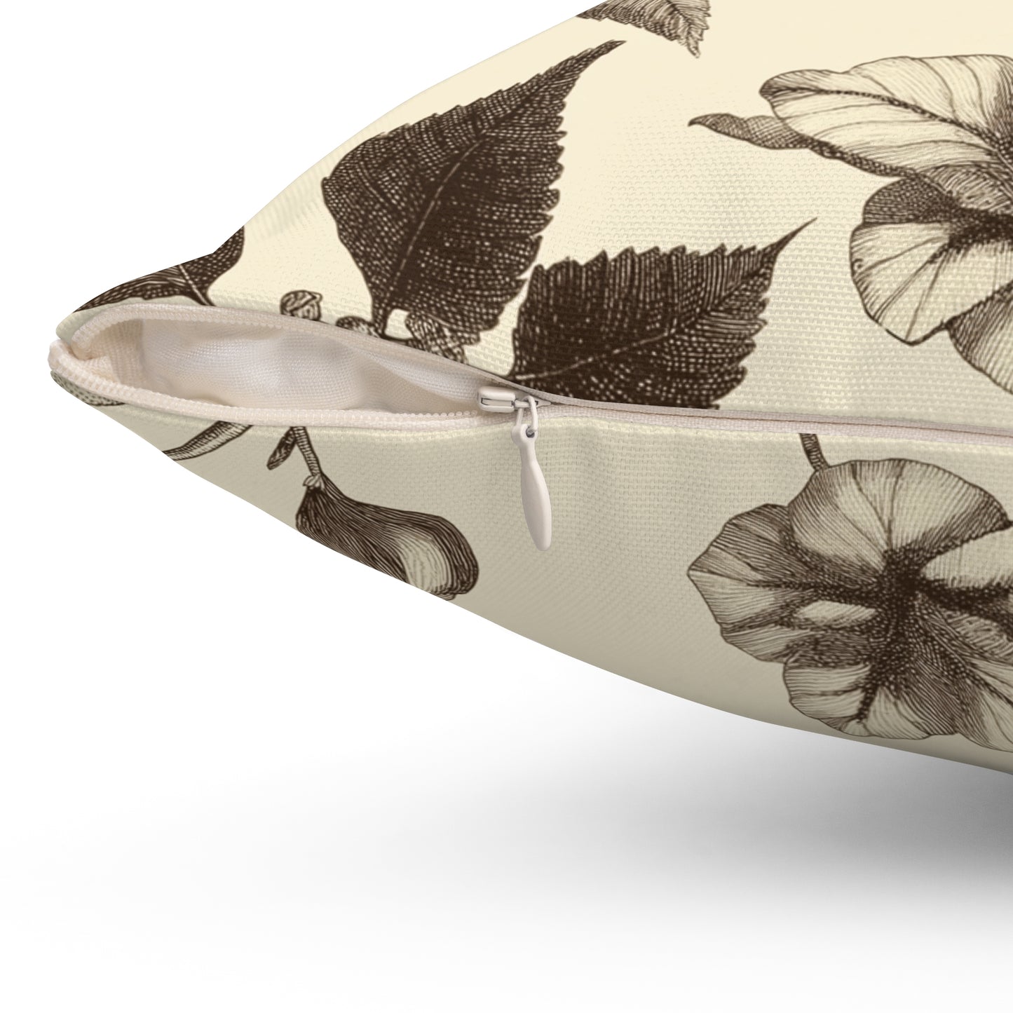 Botanical Print Square Throw Pillow – Nature-Inspired Accent Cushion