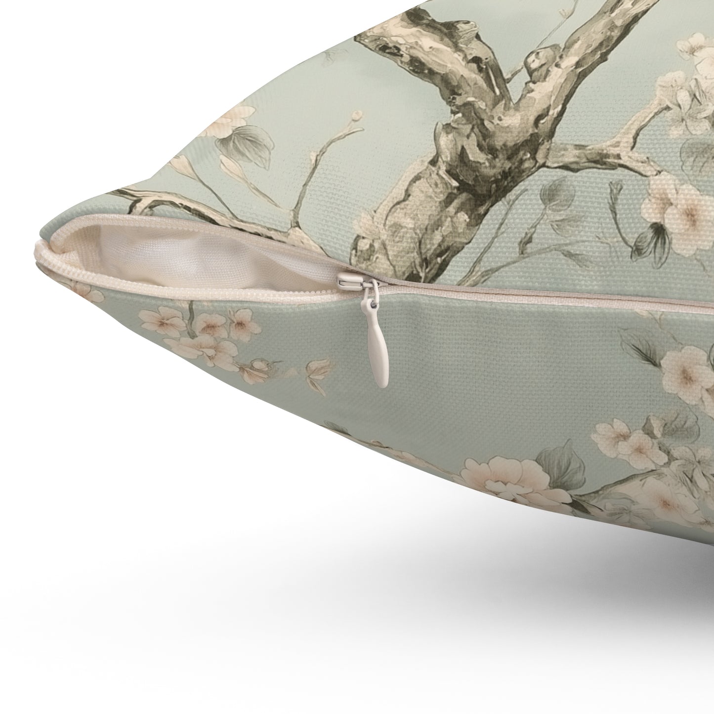 Charming Bird & Blossom Throw Pillow – Nature-Inspired Accent Cushion