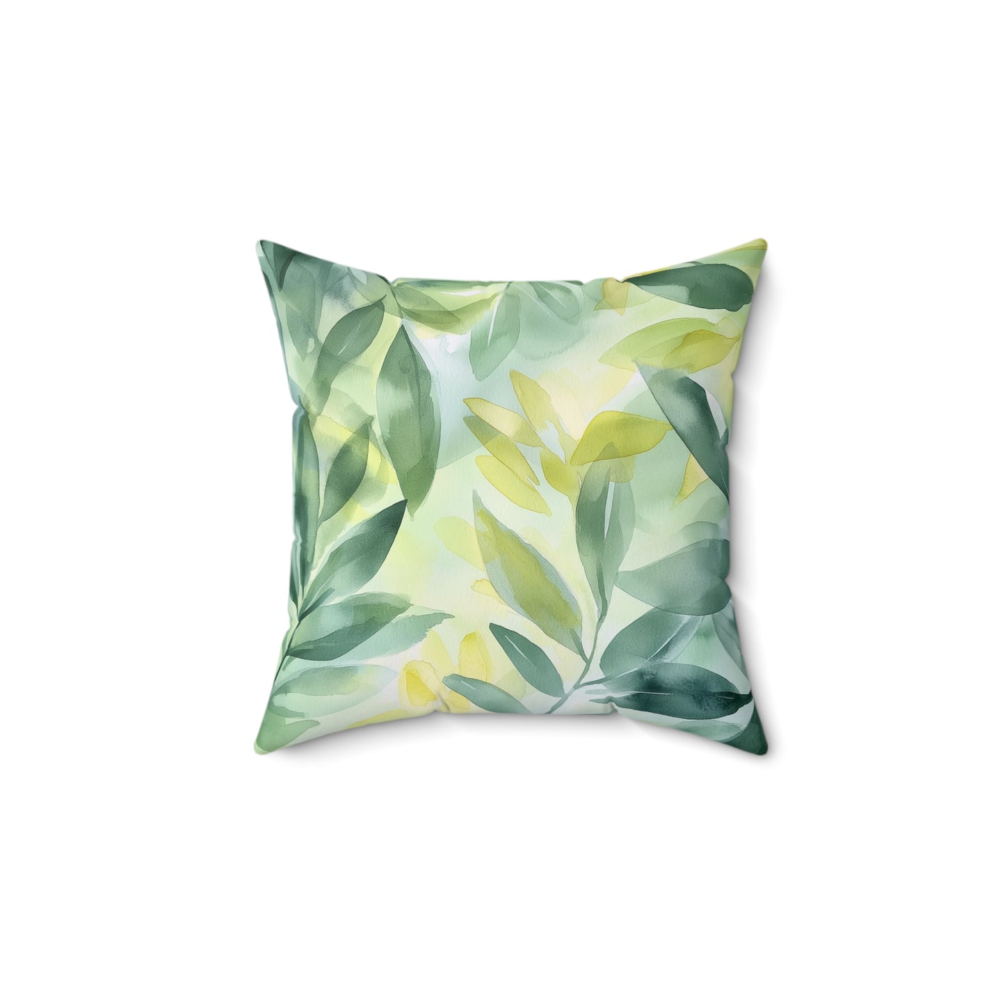 Botanical Leaf Square Throw Pillow – Nature-Inspired Accent Cushion