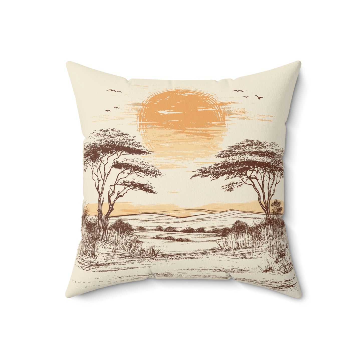 Sunset Landscape Throw Pillow – Boho Accent Cushion for Everyday Spaces
