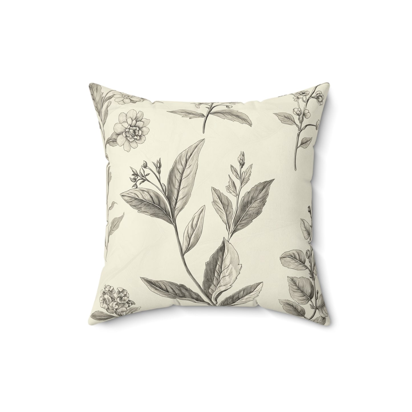 Vintage Botanical Throw Pillow – Elegant Floral Accent Cushion