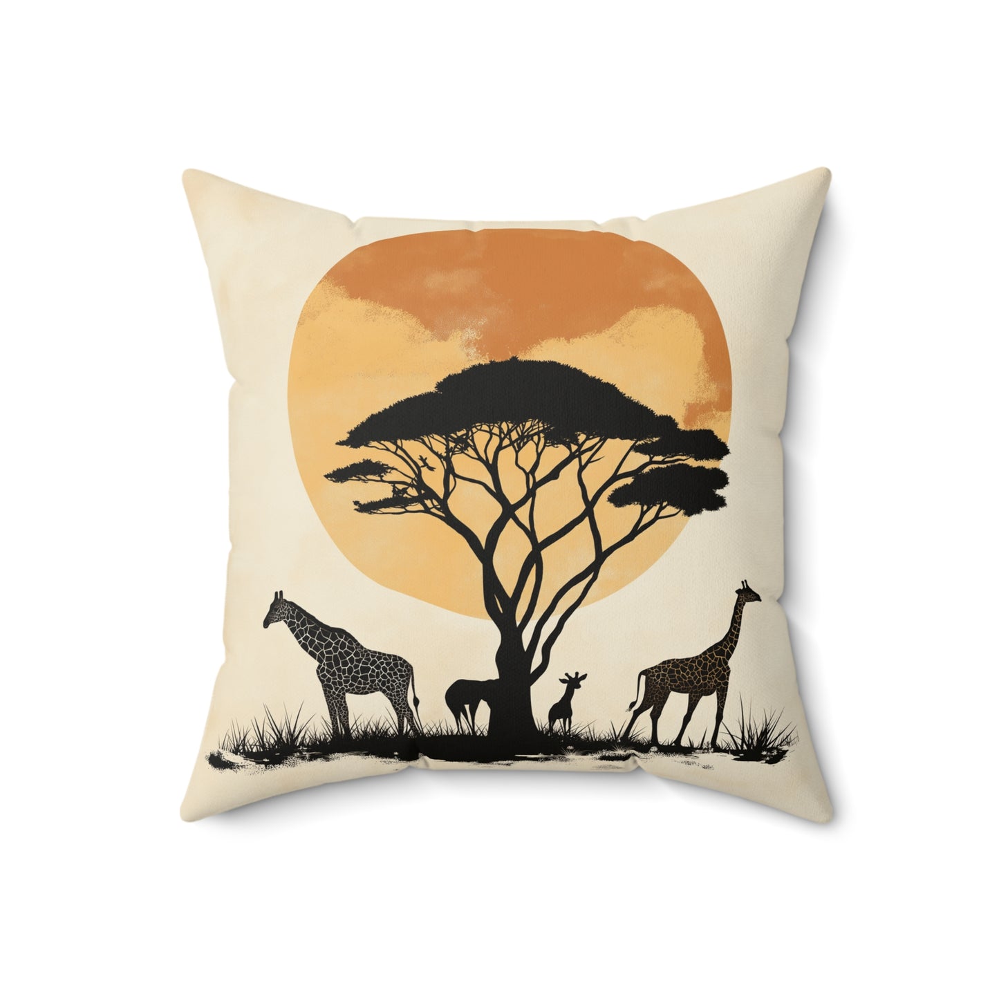 Safari Sunset Throw Pillow – Animal Print Accent Cushion for Nature-Lovers