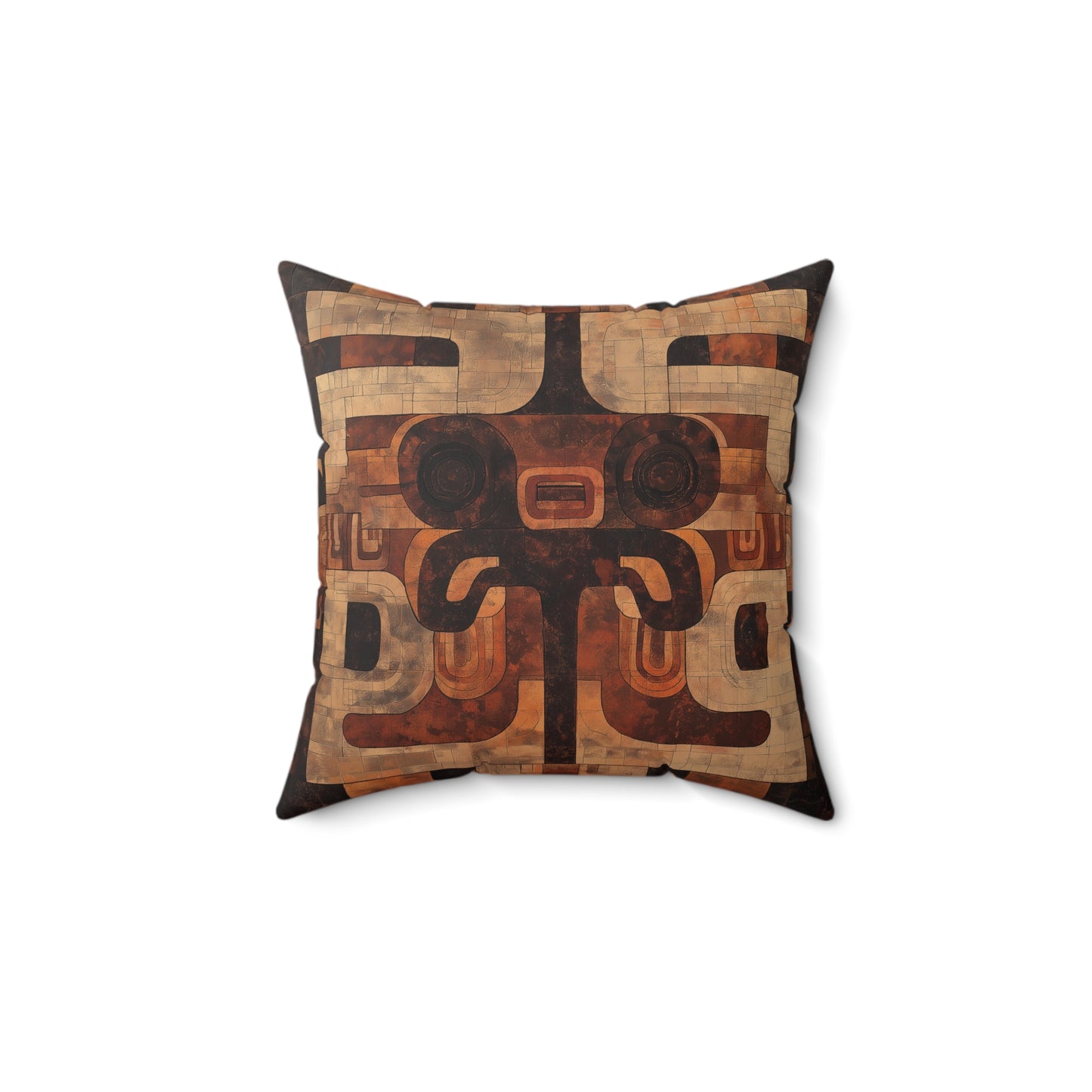 Aztec-Inspired Throw Pillow – Boho Tribal Accent Cushion