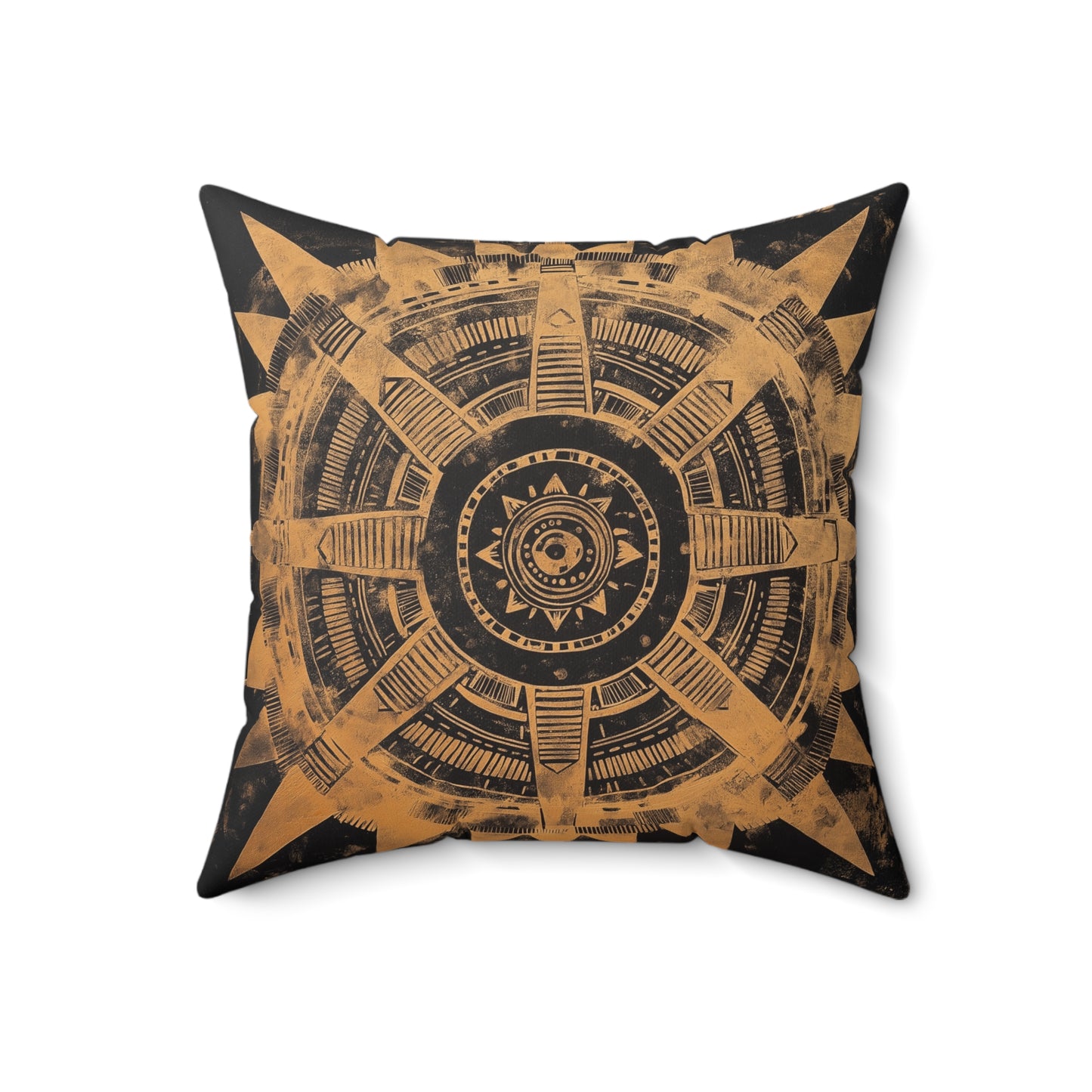 Bohemian Star Compass Throw Pillow – Vintage-Style Accent Cushion