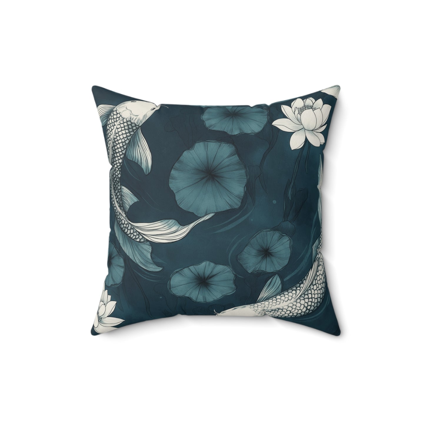Floral Koi Throw Pillow – Elegant Home Accent Cushion
