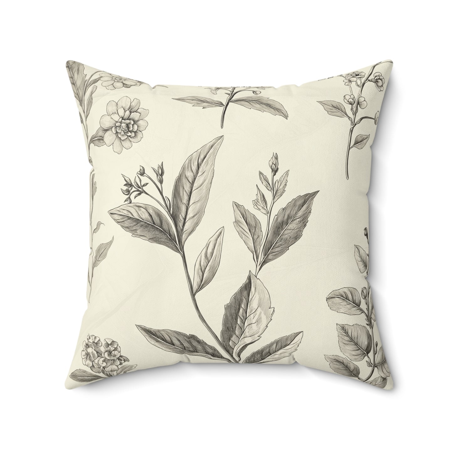 Vintage Botanical Throw Pillow – Elegant Floral Accent Cushion