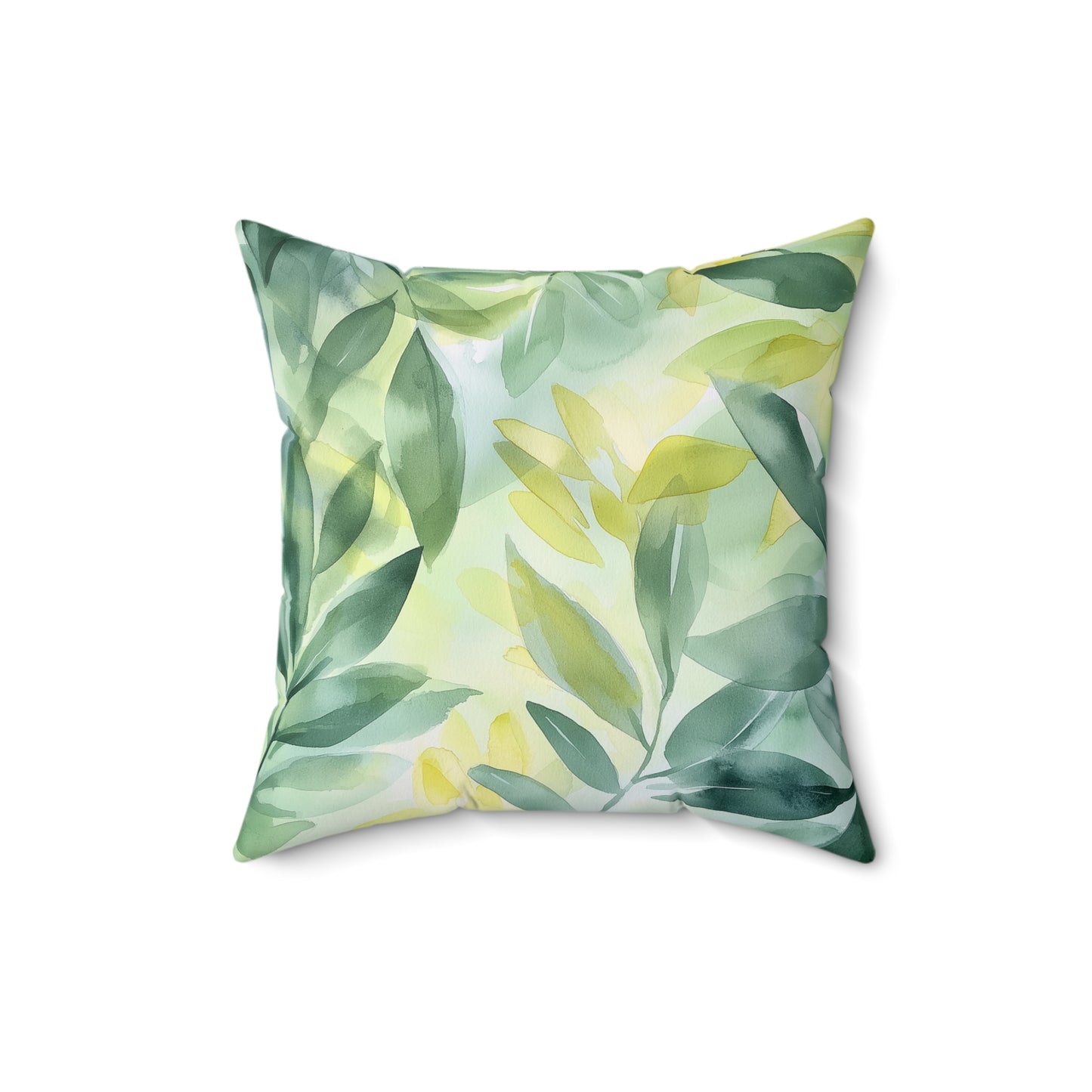 Botanical Leaf Square Throw Pillow – Nature-Inspired Accent Cushion