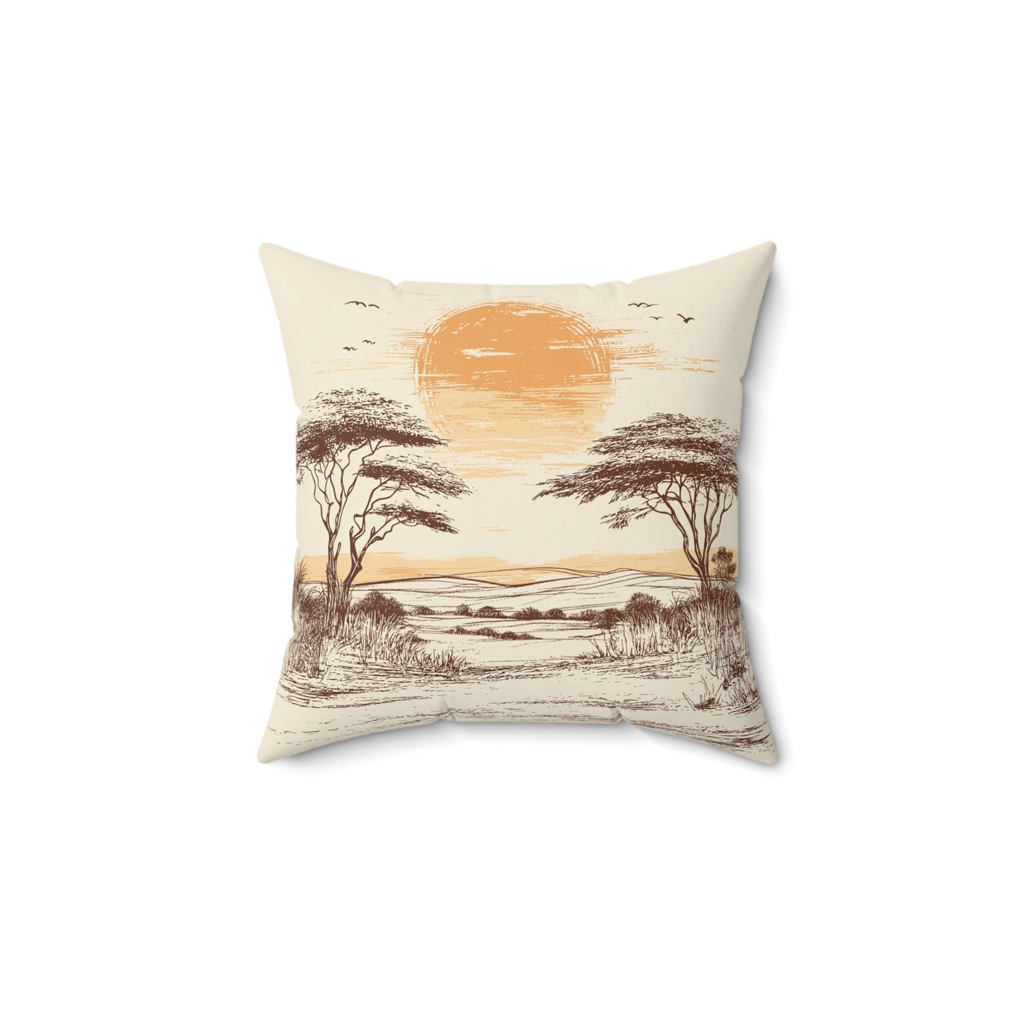 Sunset Landscape Throw Pillow – Boho Accent Cushion for Everyday Spaces