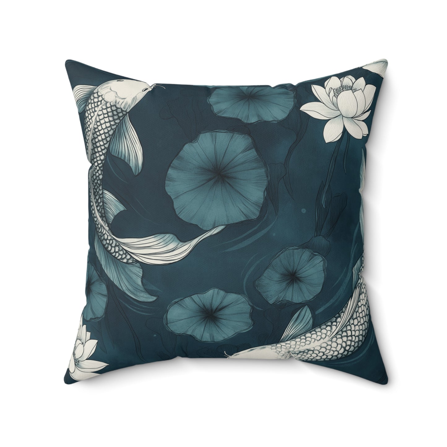Floral Koi Throw Pillow – Elegant Home Accent Cushion