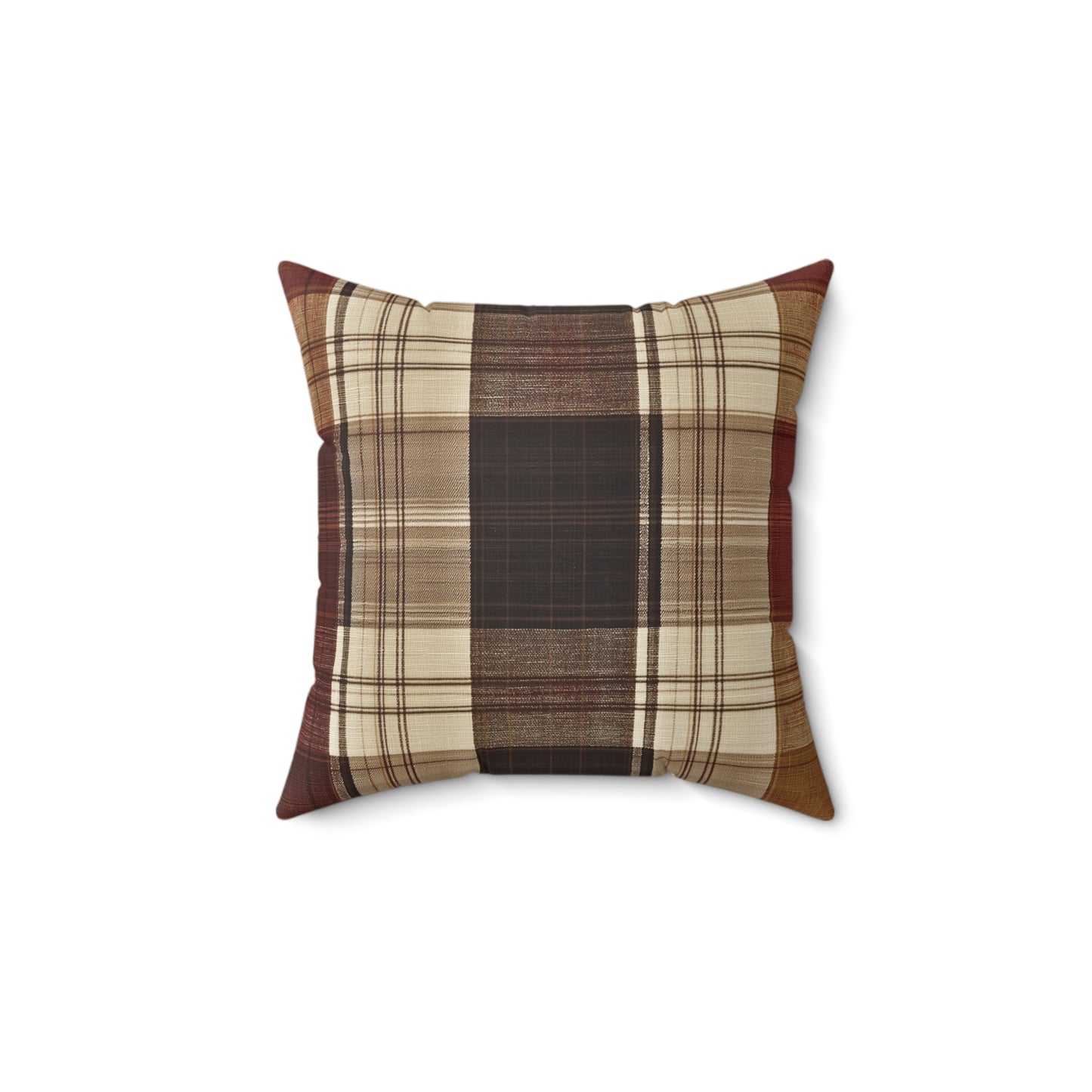 Plaid Throw Pillow – Farmhouse Rustic Accent Cushion for Couch or Living Room