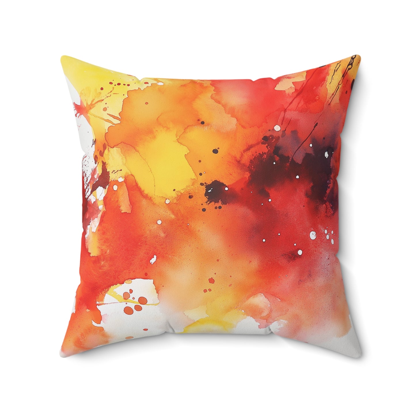 Vibrant Abstract Art Throw Pillow – Bold Red & Orange Accent Cushion