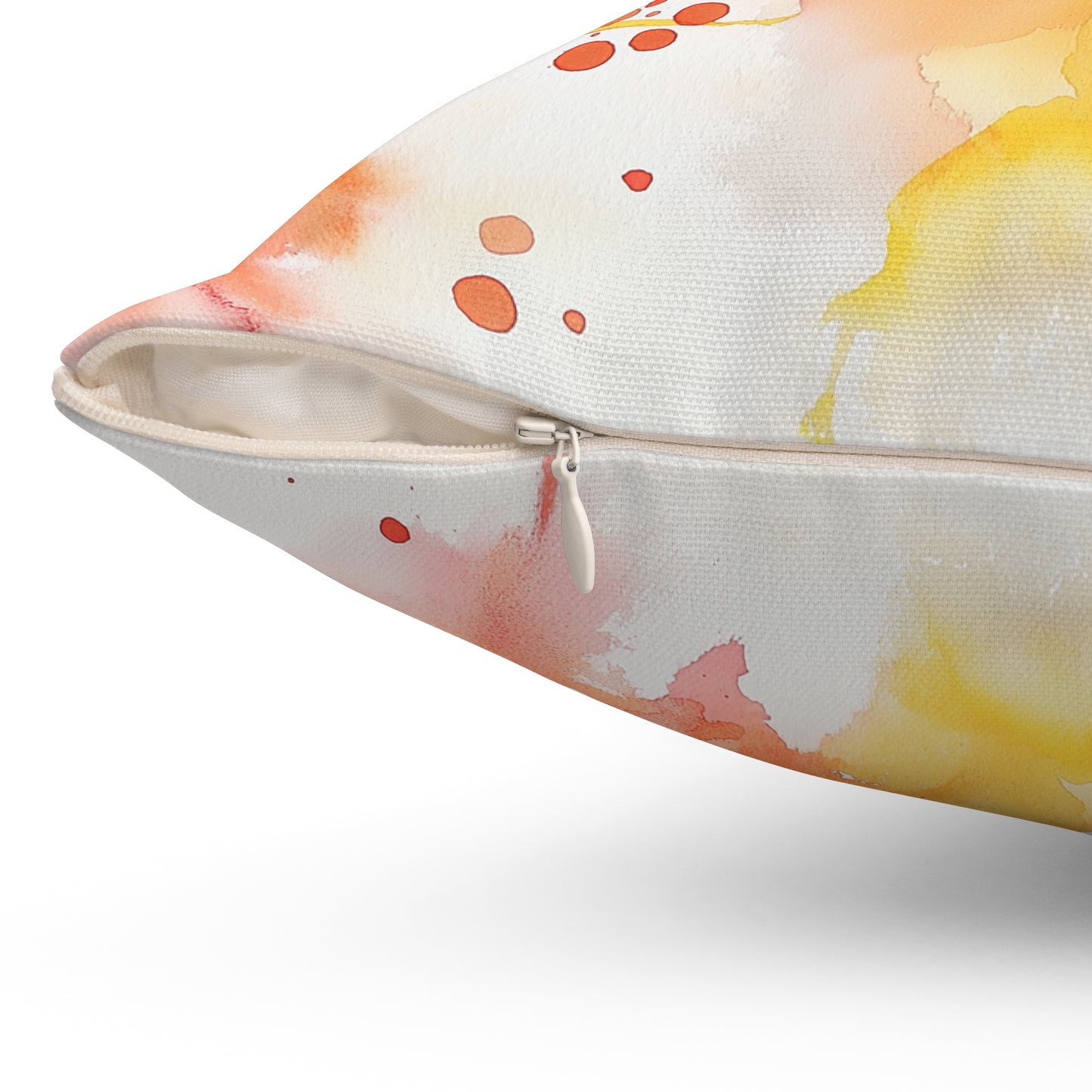 Vibrant Abstract Art Throw Pillow – Bold Red & Orange Accent Cushion