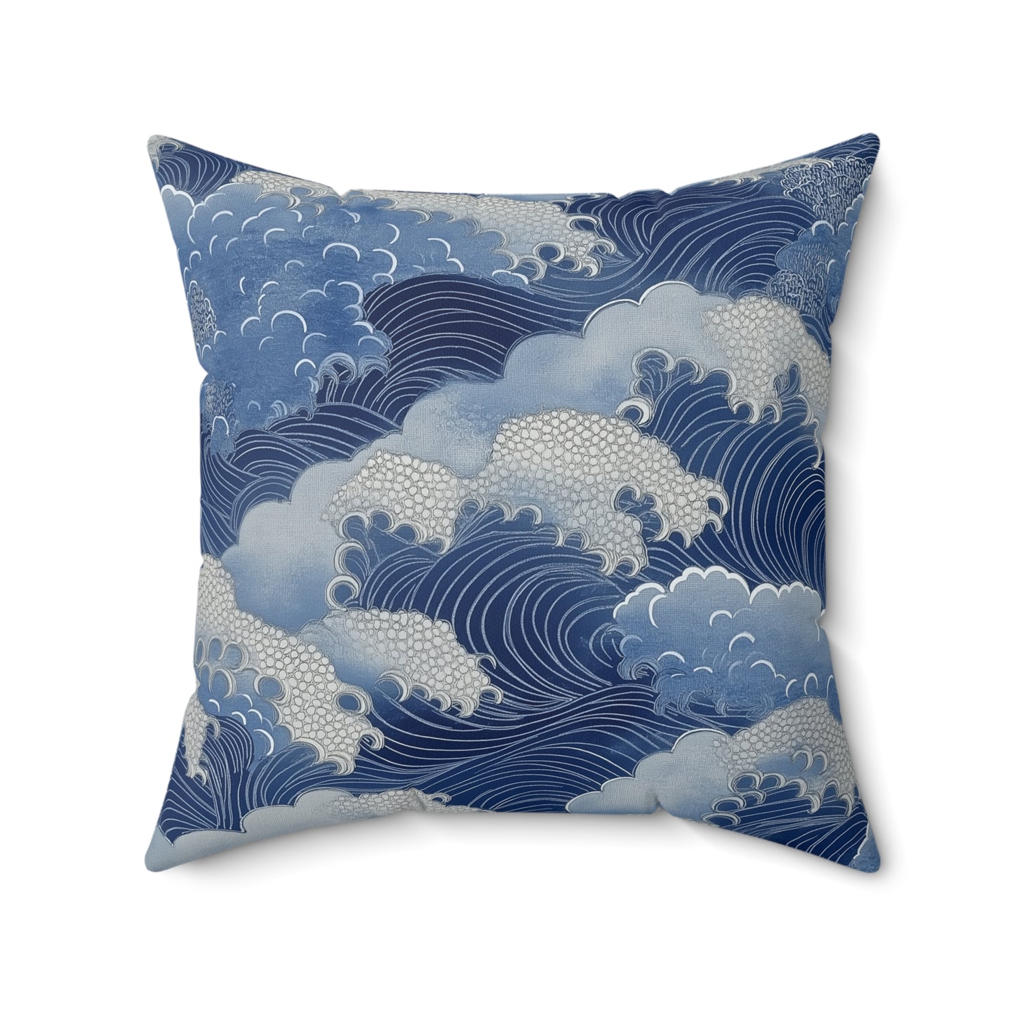 Ocean Wave Throw Pillow – Coastal Nautical Accent Cushion