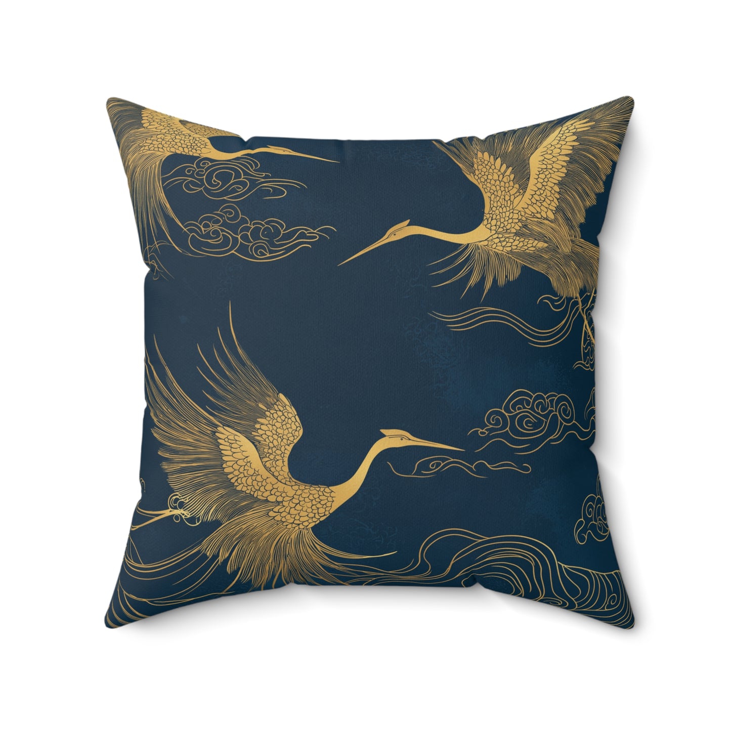 Japanese Crane Throw Pillow – Elegant Bird-Inspired Accent Cushion
