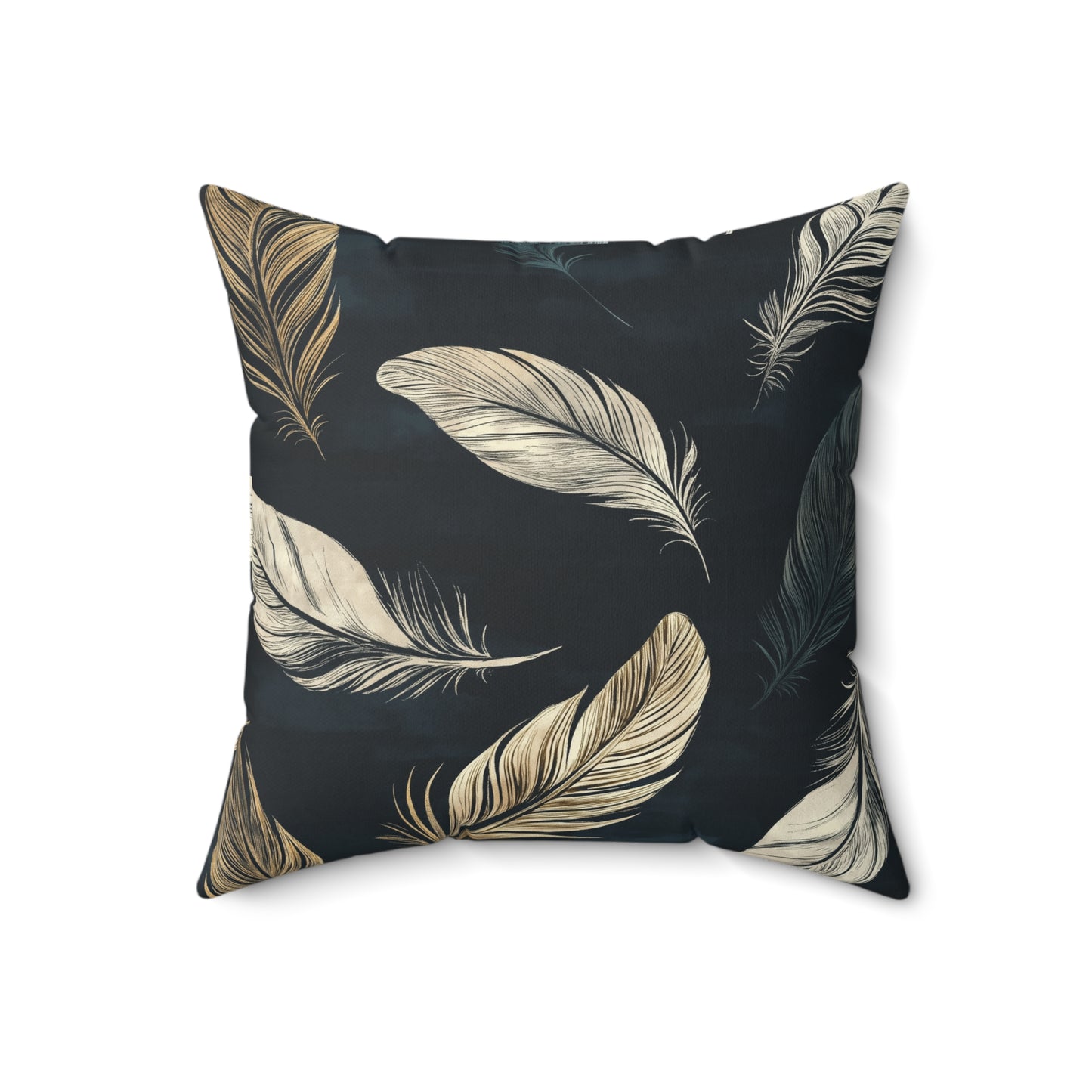 Elegant Feather Throw Pillow – Minimalist Boho Accent Cushion