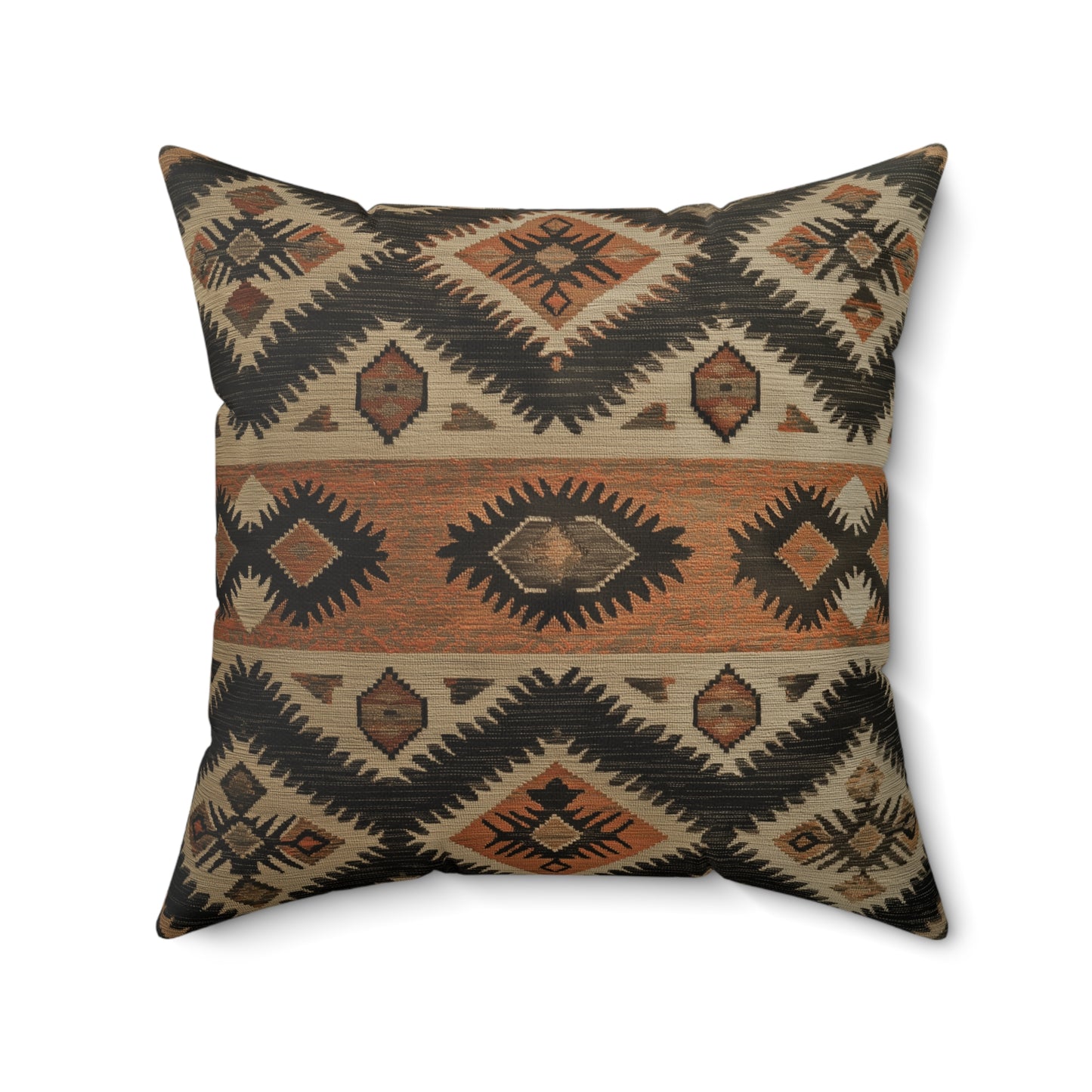 Boho Chic Spun Polyester Square Pillow - Tribal Pattern, Home Decor, Throw Pillow, Couch Cushion, Gift for Home, Cozy Accent