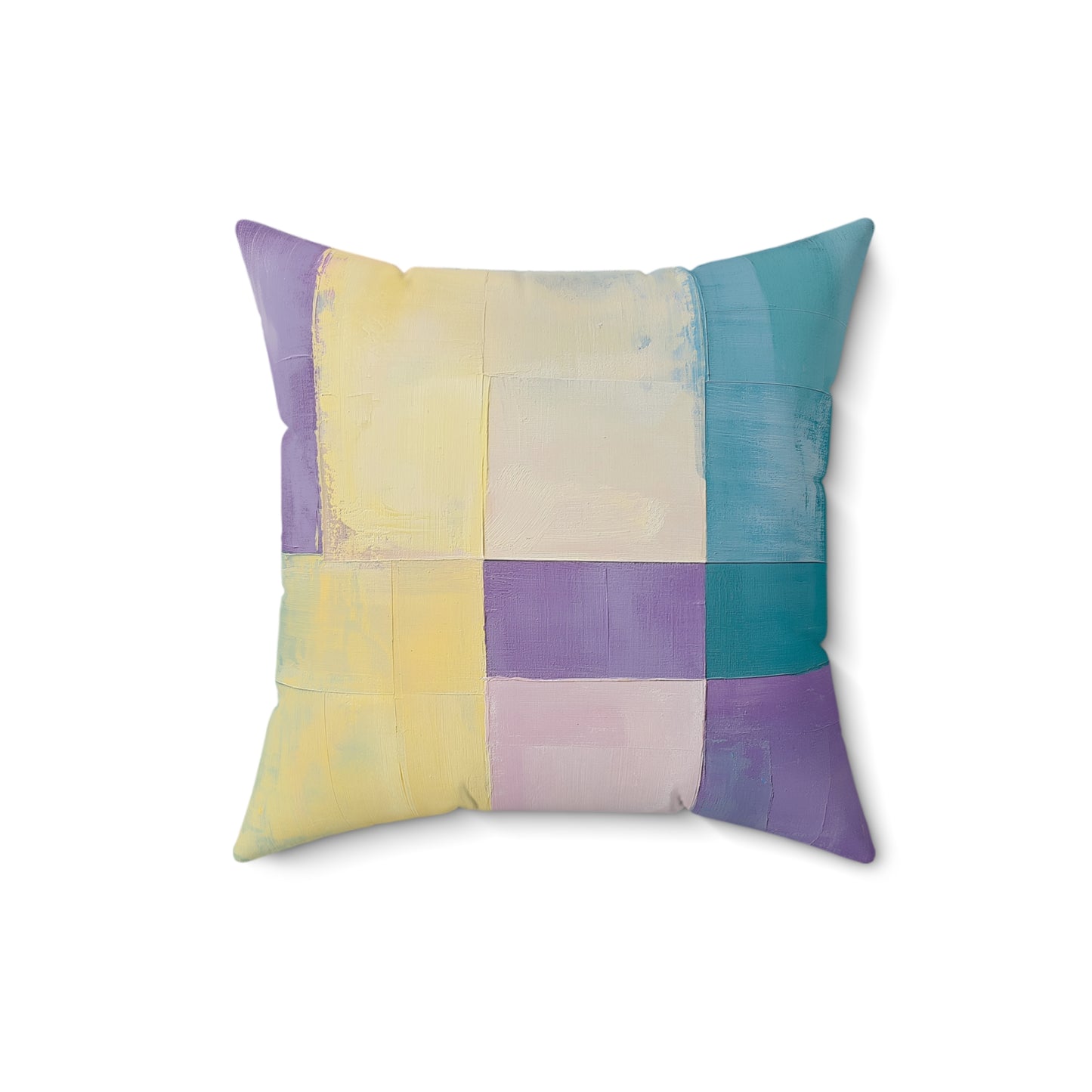 Pastel Abstract Art Throw Pillow – Modern Square Accent Cushion