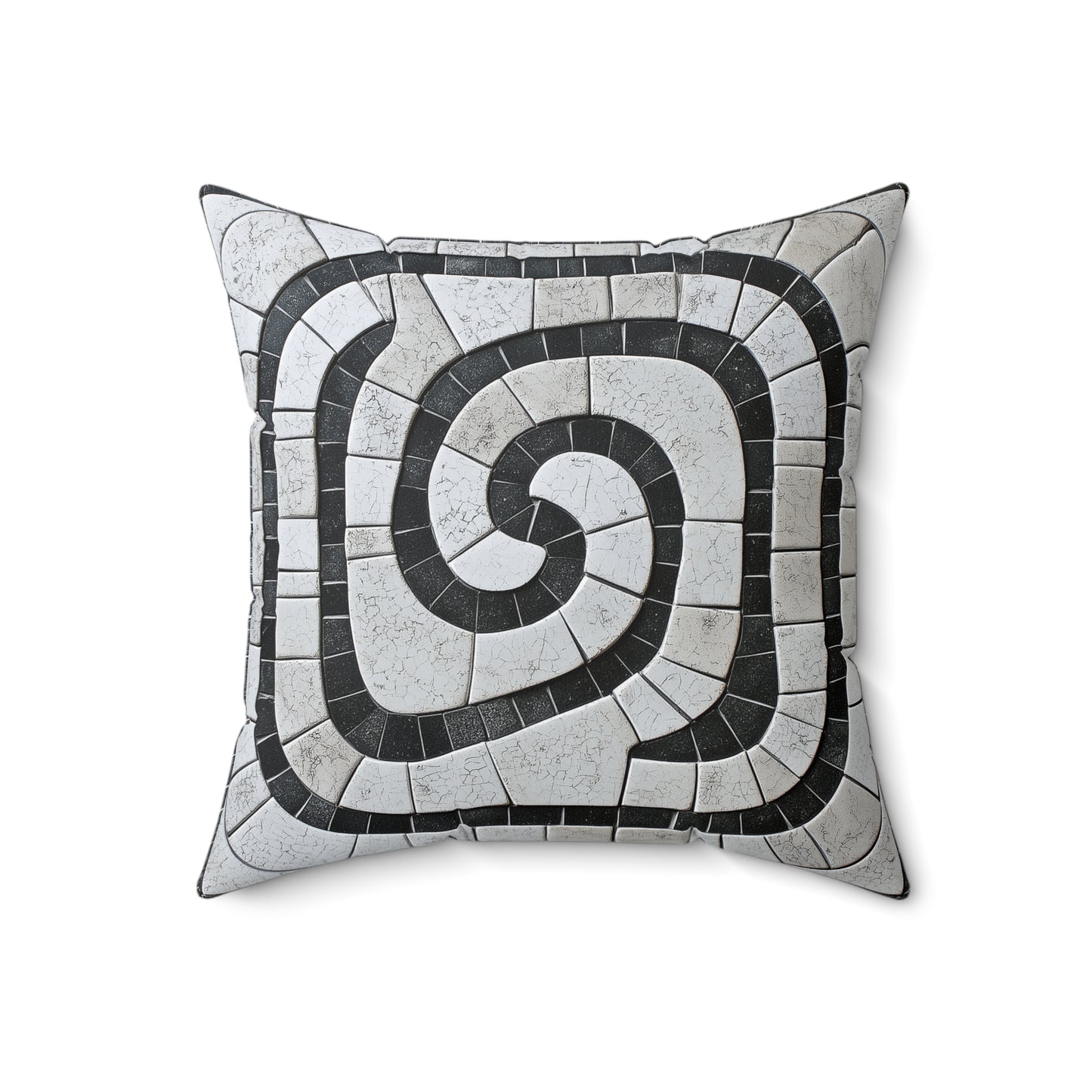 Chic Spiral Mosaic Throw Pillow – Modern Accent Cushion for Living Room