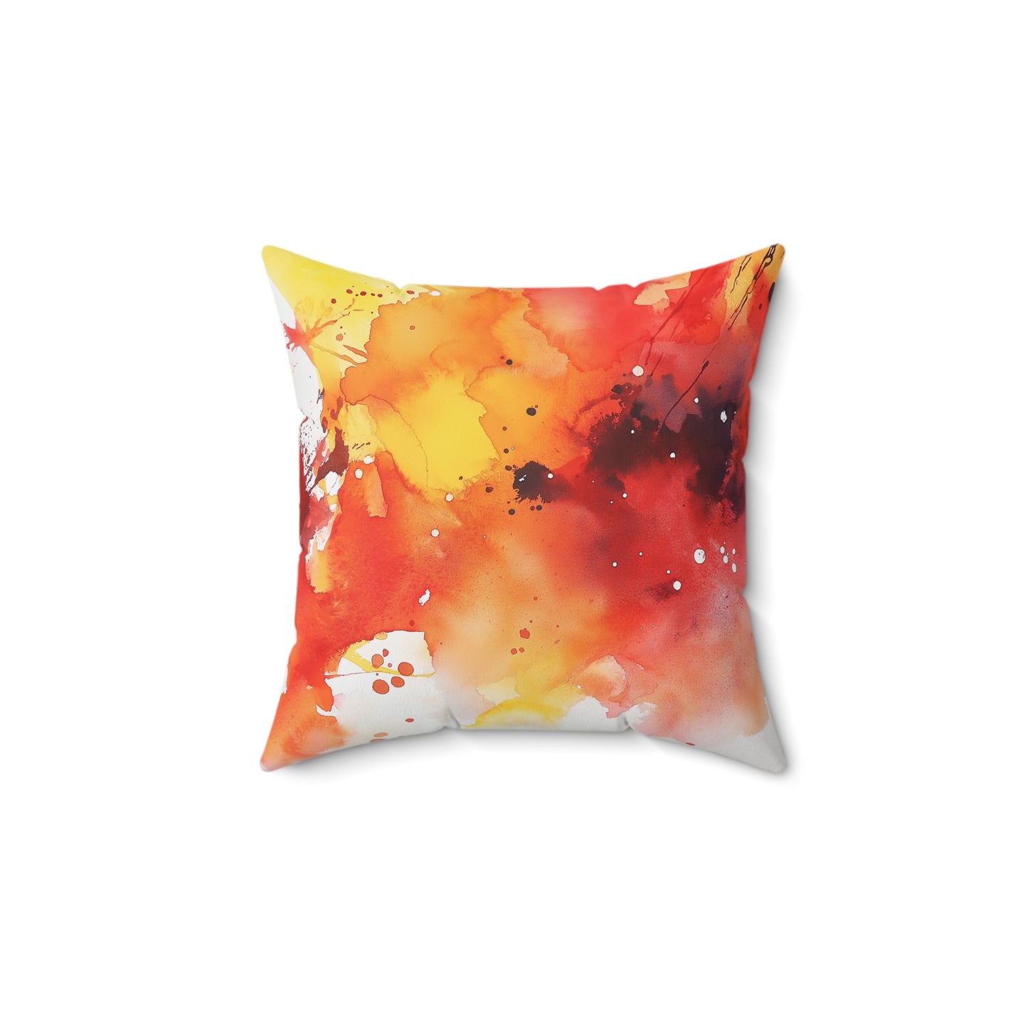 Vibrant Abstract Art Throw Pillow – Bold Red & Orange Accent Cushion