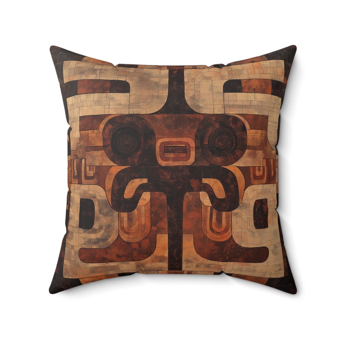 Aztec-Inspired Throw Pillow – Boho Tribal Accent Cushion