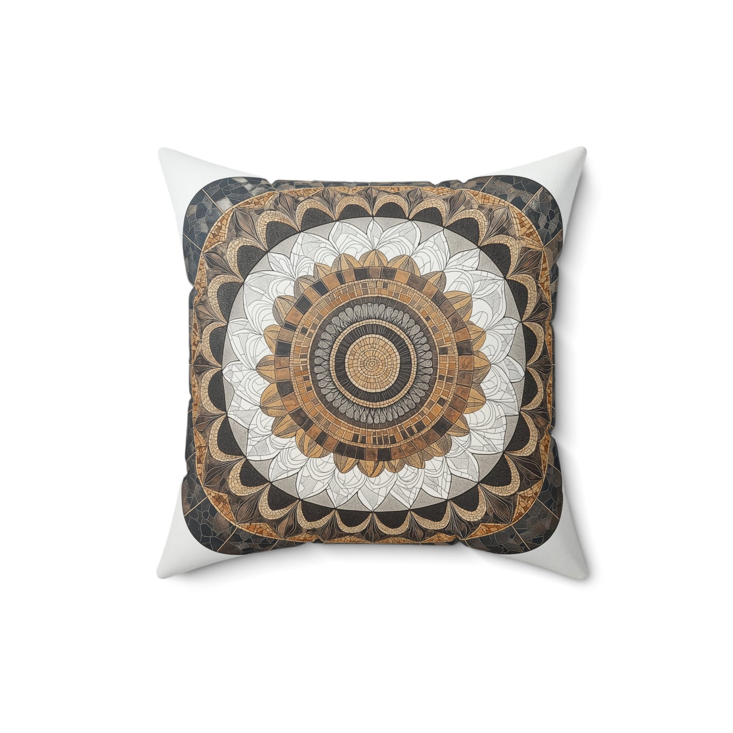 Mandala-Inspired Square Pillow for Home Décor, Cushion for Meditation, Boho Throw Pillow, Accent Pillow for Living Room, Unique Gift Idea