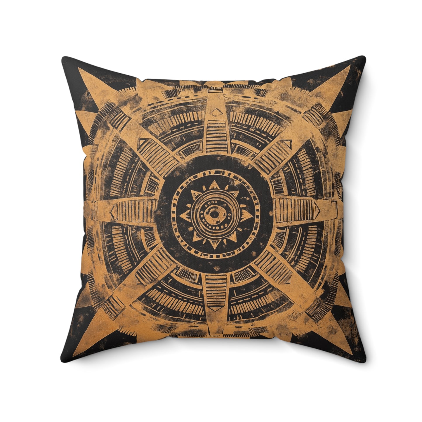 Bohemian Star Compass Throw Pillow – Vintage-Style Accent Cushion
