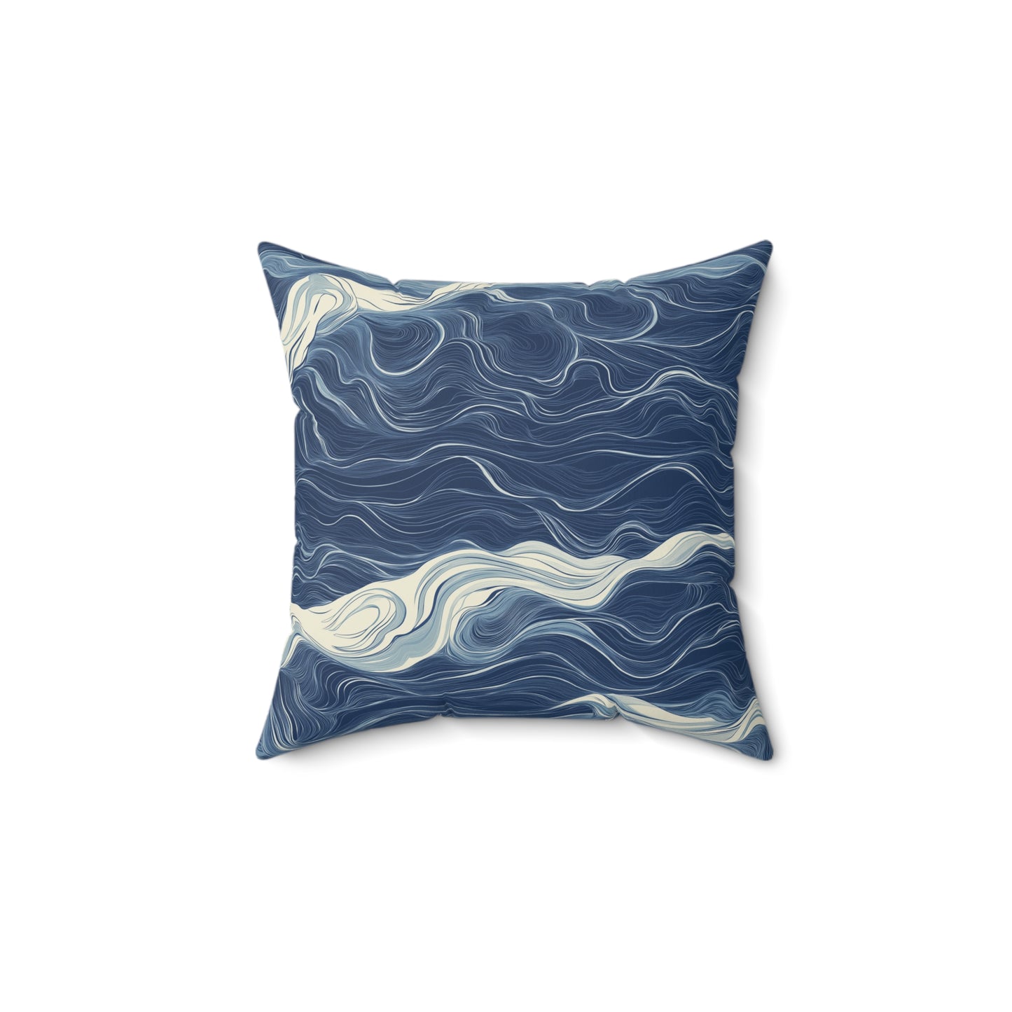 Ocean Wave Decorative Throw Pillow – Coastal Nautical Accent Cushion